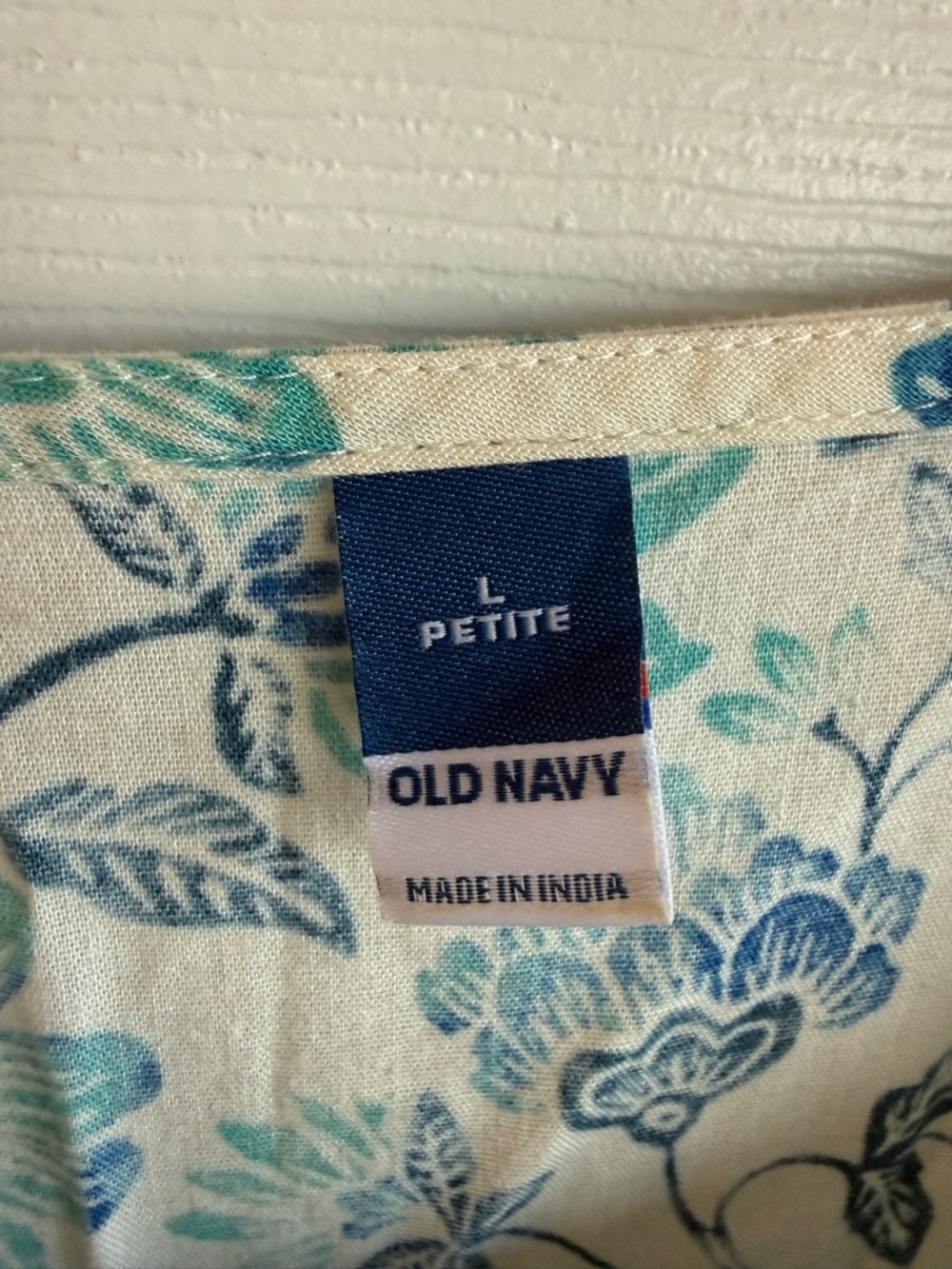 Old Navy Blue & White Floral Peasant Dress - Picture 3 of 4